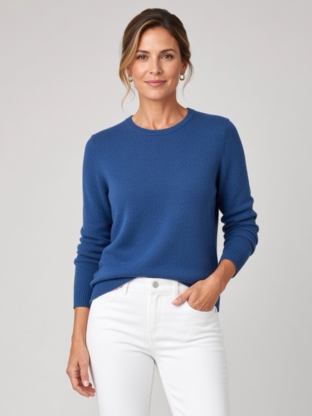 LL Bean NWT 100% Cashmere Sweater, Women’s Medium. Blue Water.